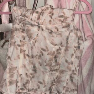 Floral Pink Corset Top & Matching Skirt
